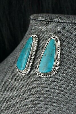 Turquoise & Sterling Silver Earrings - Anissa Martinez - Navajo - High Lonesome Trading