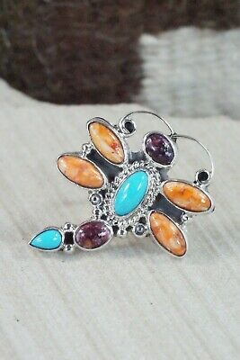 Multi Stone & Sterling Silver Ring - Bobby Platero - Size 5.75
