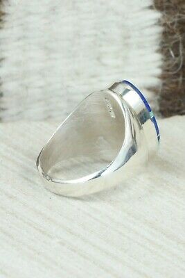Turquoise & Sterling Silver Inlay Ring - Wilbert Gray - Size 10