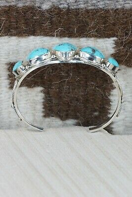 Navajo Turquoise and Sterling Silver Bracelet - Tom Lewis