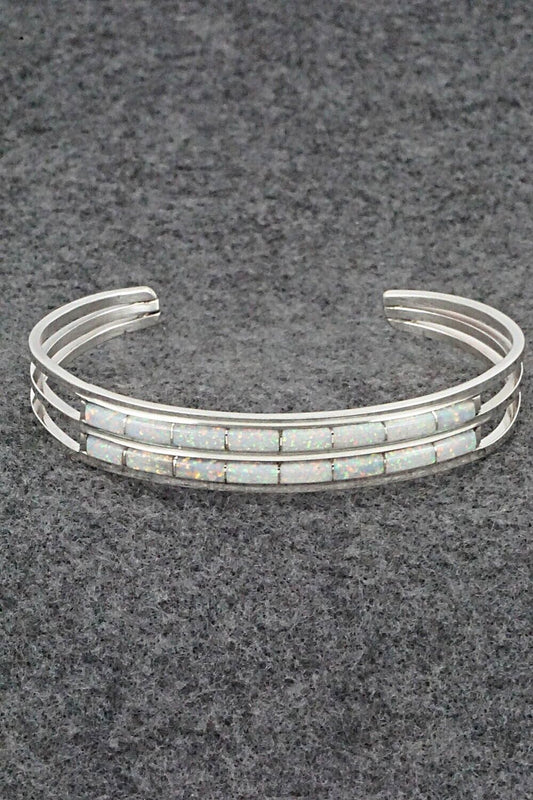 Opalite & Sterling Silver Inlay Bracelet - Anson Wallace