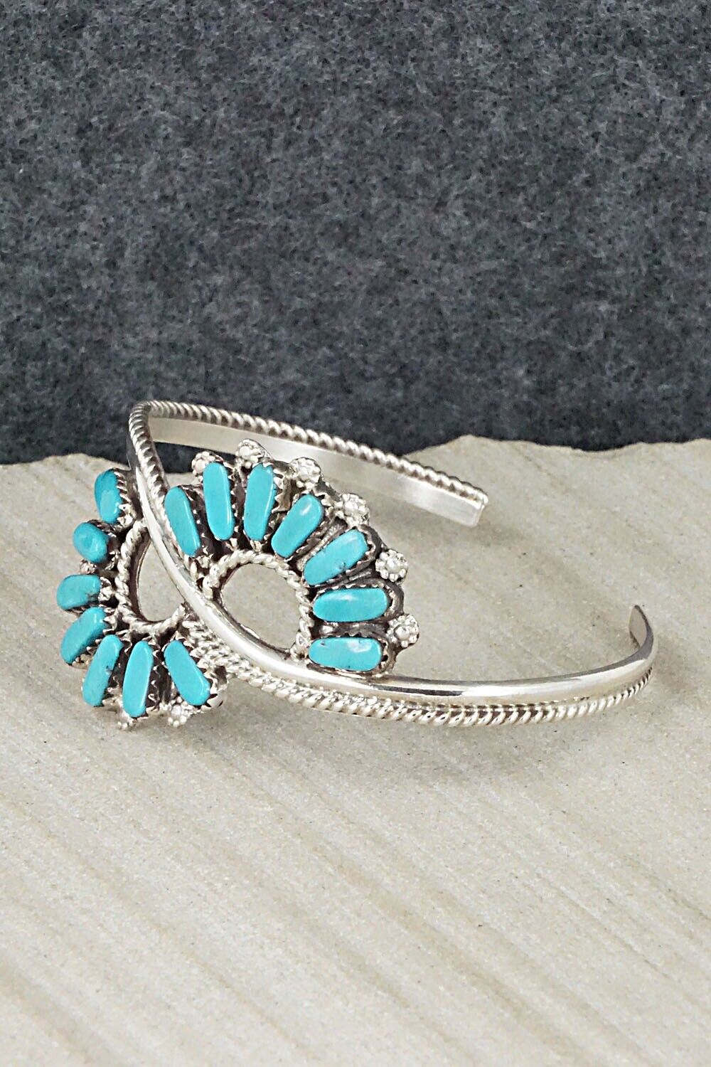 Turquoise & Sterling Silver Bracelet - Cherryl Beans