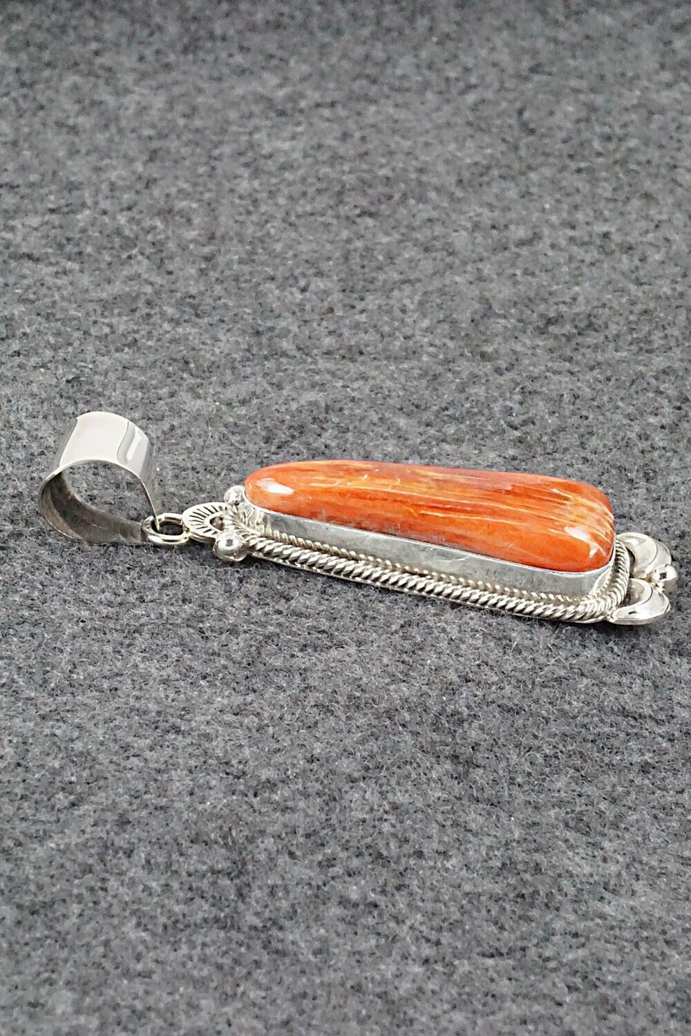 Spiny Oyster and Sterling Silver Pendant - Juanita Long