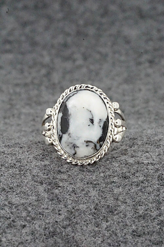 White Buffalo & Sterling Silver Ring - Grace Kenneth - Size 6.25