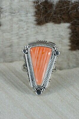 Navajo Spiny Oyster & Sterling Silver Ring - Daniel Benally - Size 9