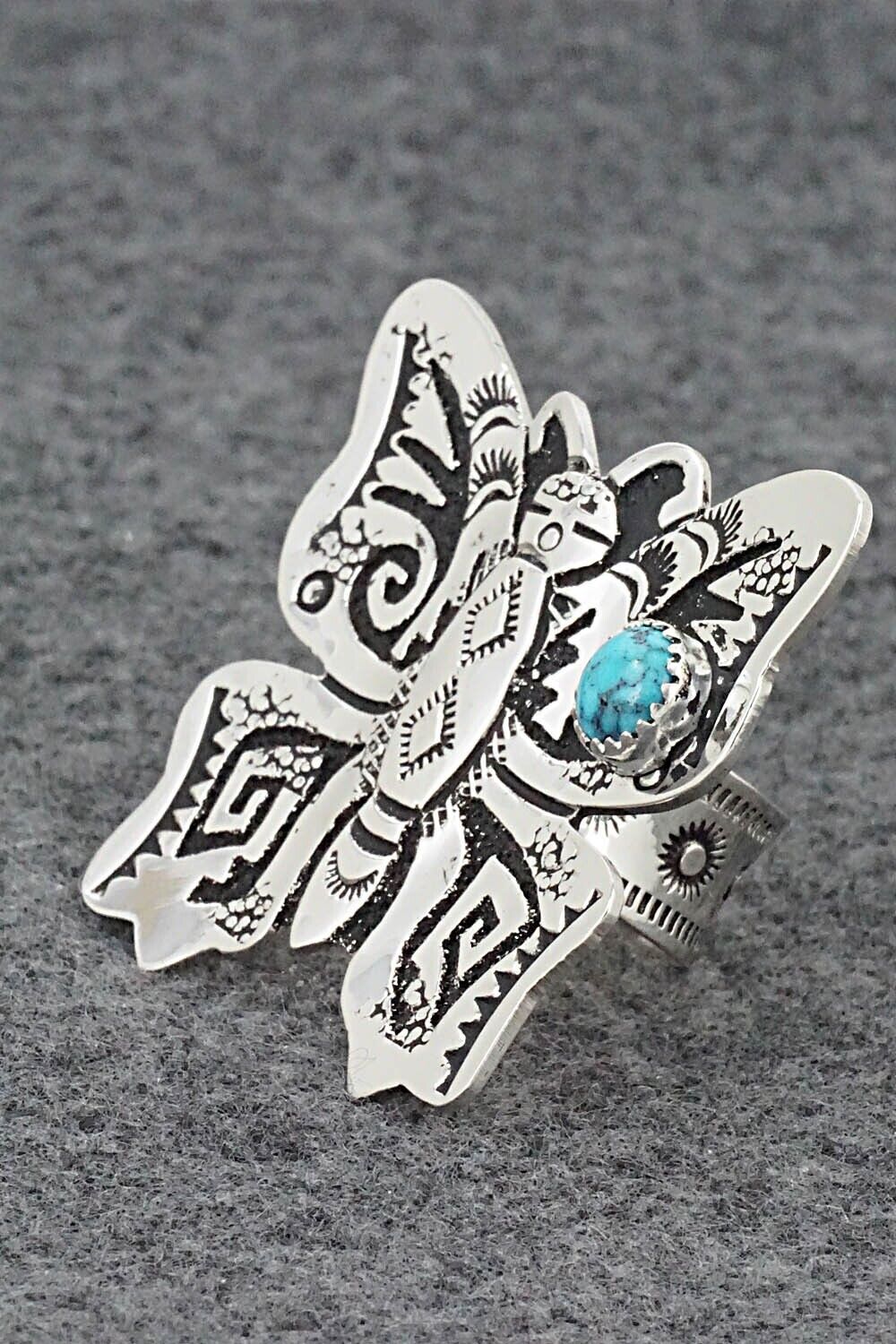 Turquoise & Sterling Silver Ring - Richard Singer - Size 7.5 (Adj.)