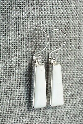 White Buffalo & Sterling Silver Earrings - Cathy Webster