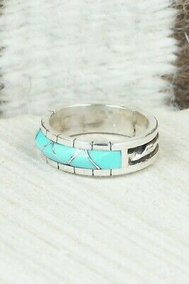 Turquoise & Sterling Silver Ring - Phyllis Lucio - Size 10.25