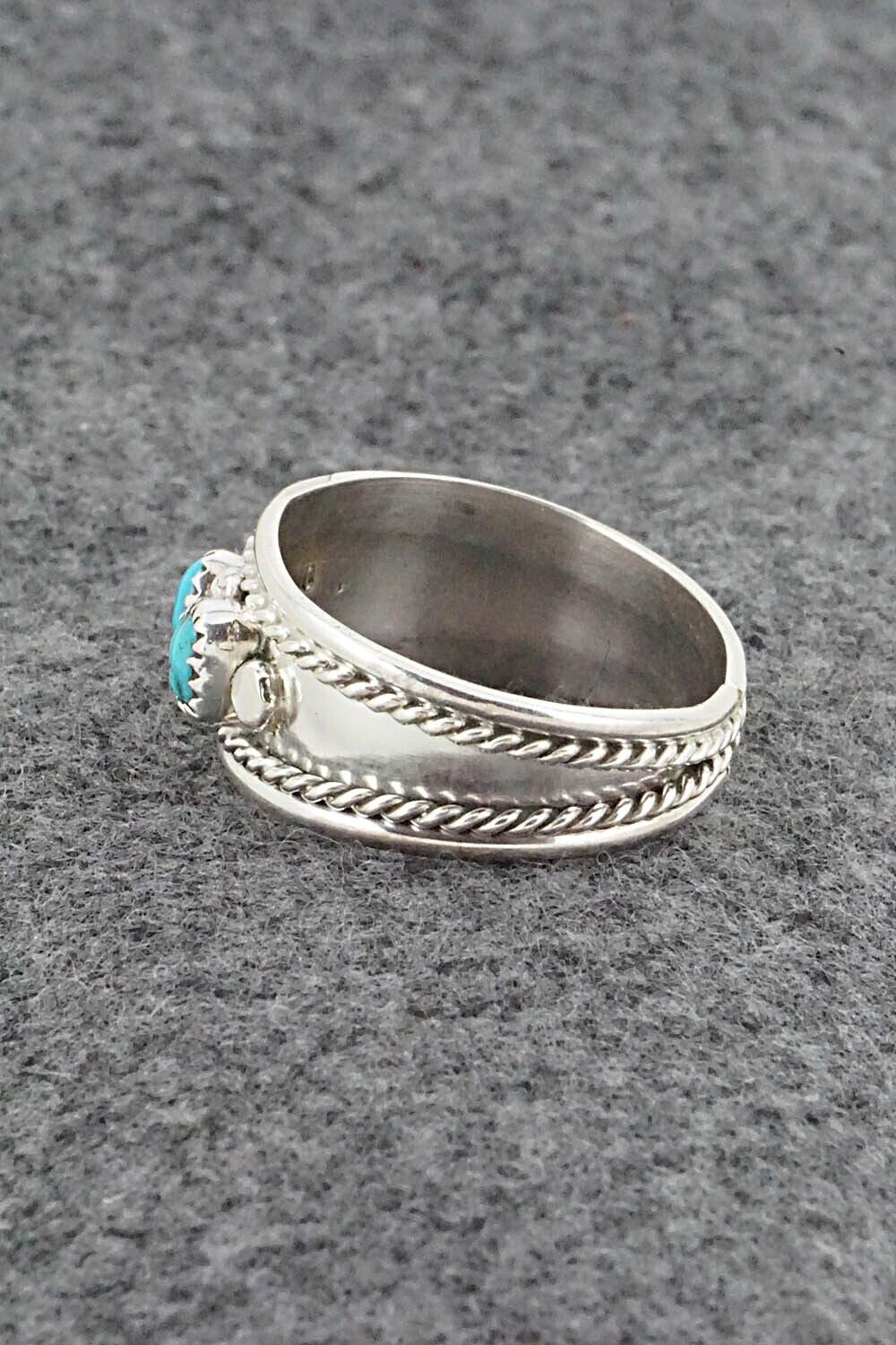 Turquoise & Sterling Silver Ring - Sondra Whitegoat - Size 10.5