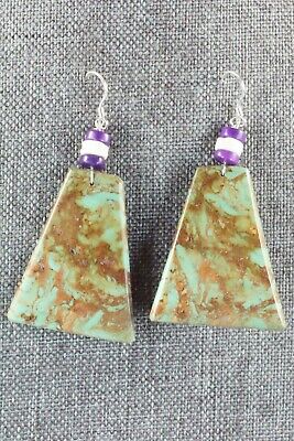 Turquoise & Sterling Silver Earrings - Lupe Lovato
