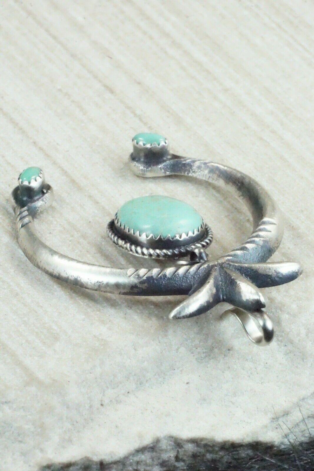Turquoise and Sterling Silver Pendant - Martha Cayatineto - High Lonesome Trading