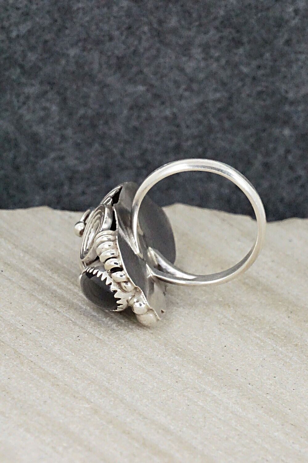 Onyx & Sterling Silver Ring - Max Calladitto - Size 5