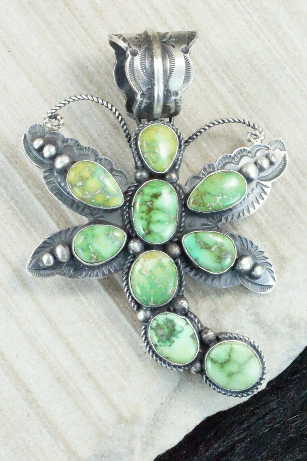Turquoise & Sterling Silver Pendant - Shawn Cayatineto