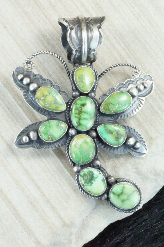 Turquoise & Sterling Silver Pendant - Shawn Cayatineto