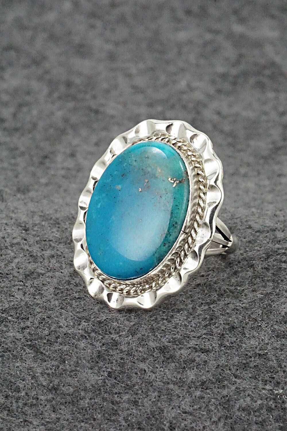 Turquoise & Sterling Silver Ring - Samuel Yellowhair - Size 8.75