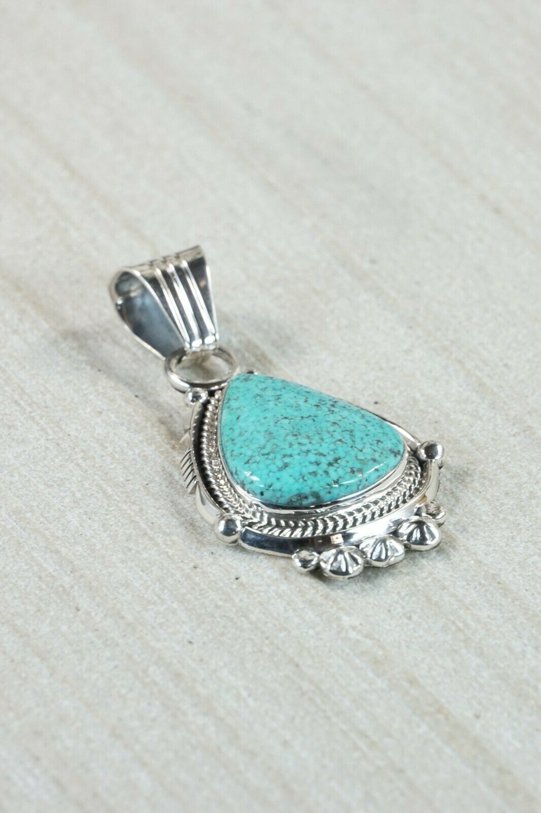 Navajo Turquoise and Sterling Silver Pendant - Bobby Platero