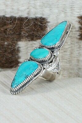 Navajo Turquoise and Sterling Silver Ring - Will Denetdale - Size 6.5