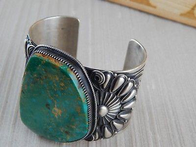 Navajo Turquoise & Sterling Silver Bracelet - Derrick Gordon - High Lonesome Trading