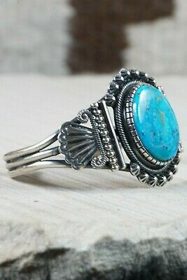 Navajo Turquoise & Sterling Silver Bracelet - Leon Martinez - High Lonesome Trading