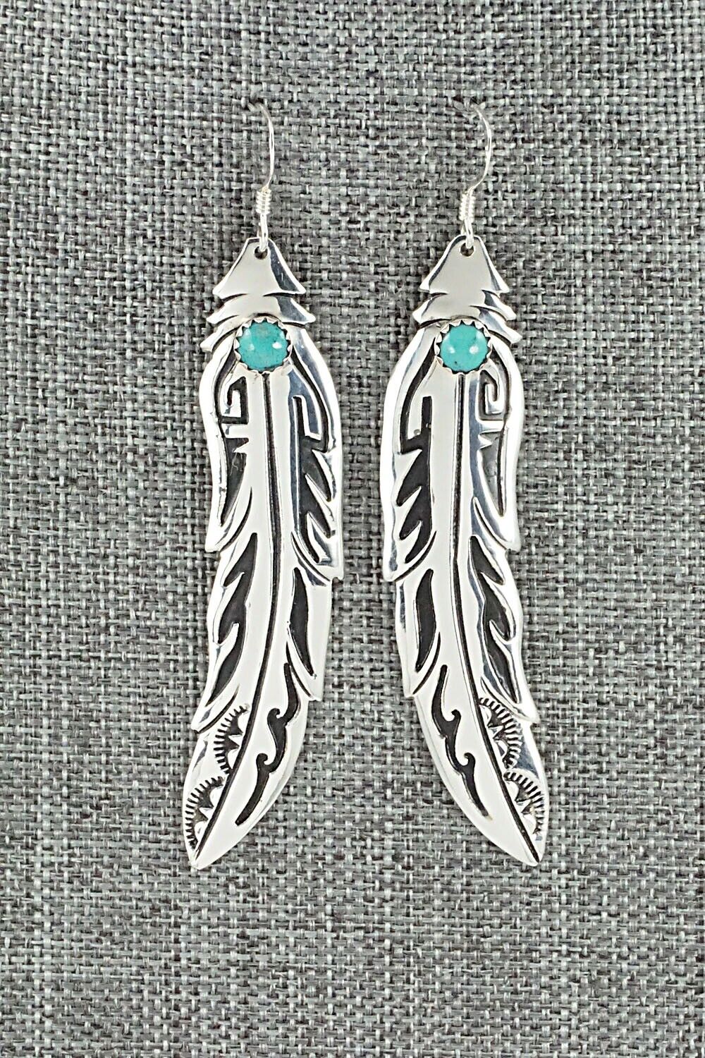 Turquoise & Sterling Silver Earrings - Rosita Singer
