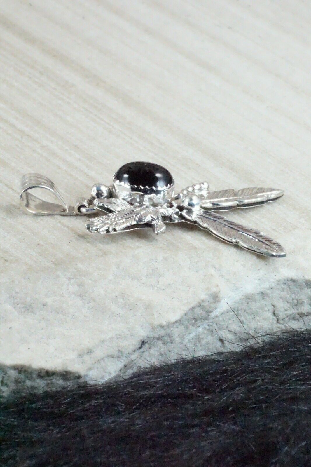 Onyx & Sterling Silver Pendant - Genevieve Francisco