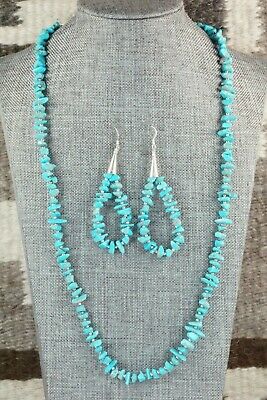 Turquoise & Sterling Silver Necklace and Earrings - Victoria Calladitto