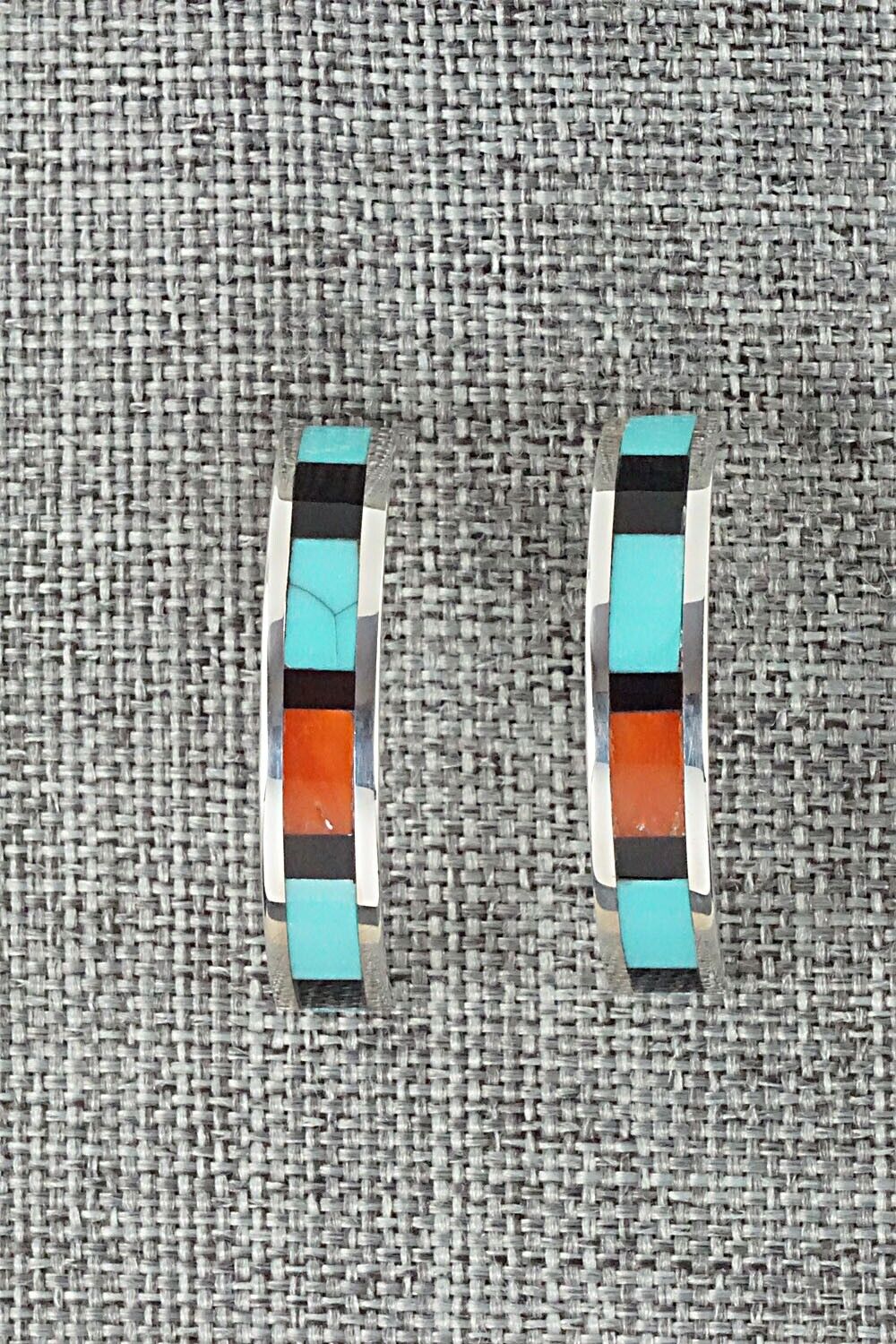 Multi Stone Inlay & Sterling Silver Earrings - Robin Chavez