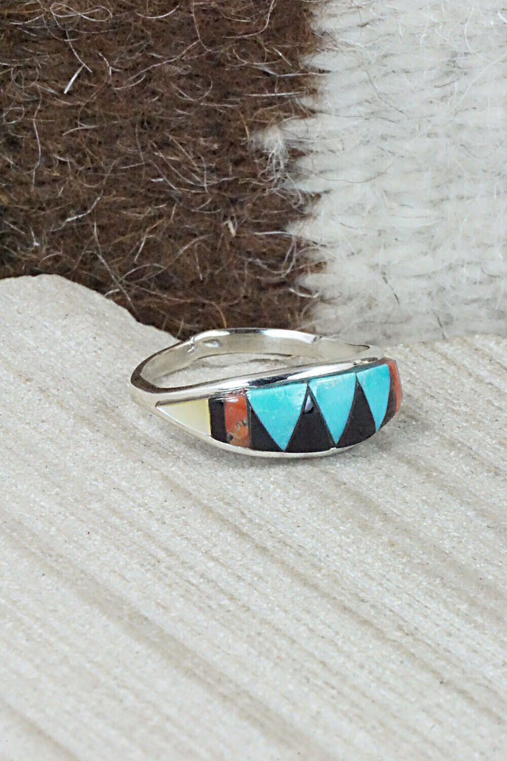 Multi Stone & Sterling Silver Ring - Cena Hernandez - Size 7.5