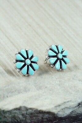 Turquoise & Sterling Silver Earrings - Arie Kanteena