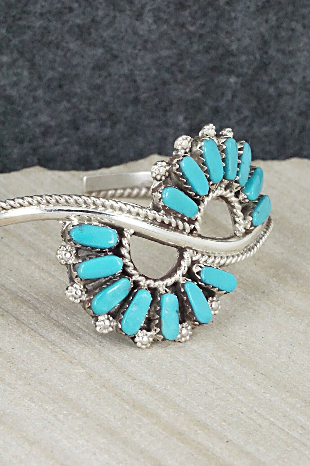Turquoise & Sterling Silver Bracelet - Cherryl Beans