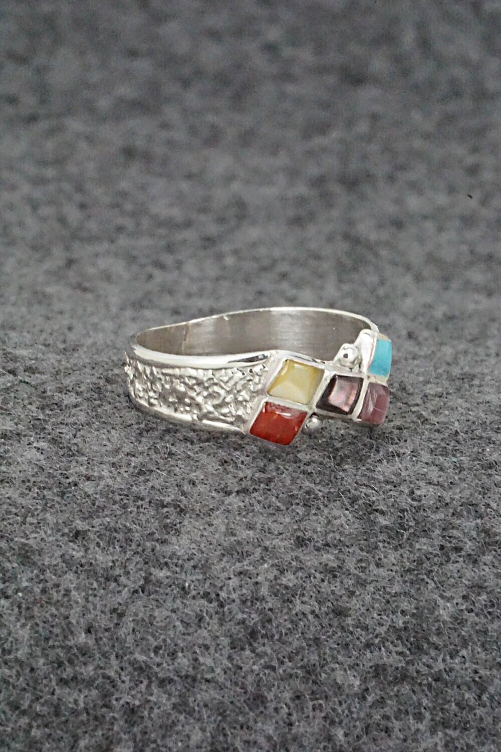Multi Stone & Sterling Silver Ring - Bonnie Quam - Size 8.5