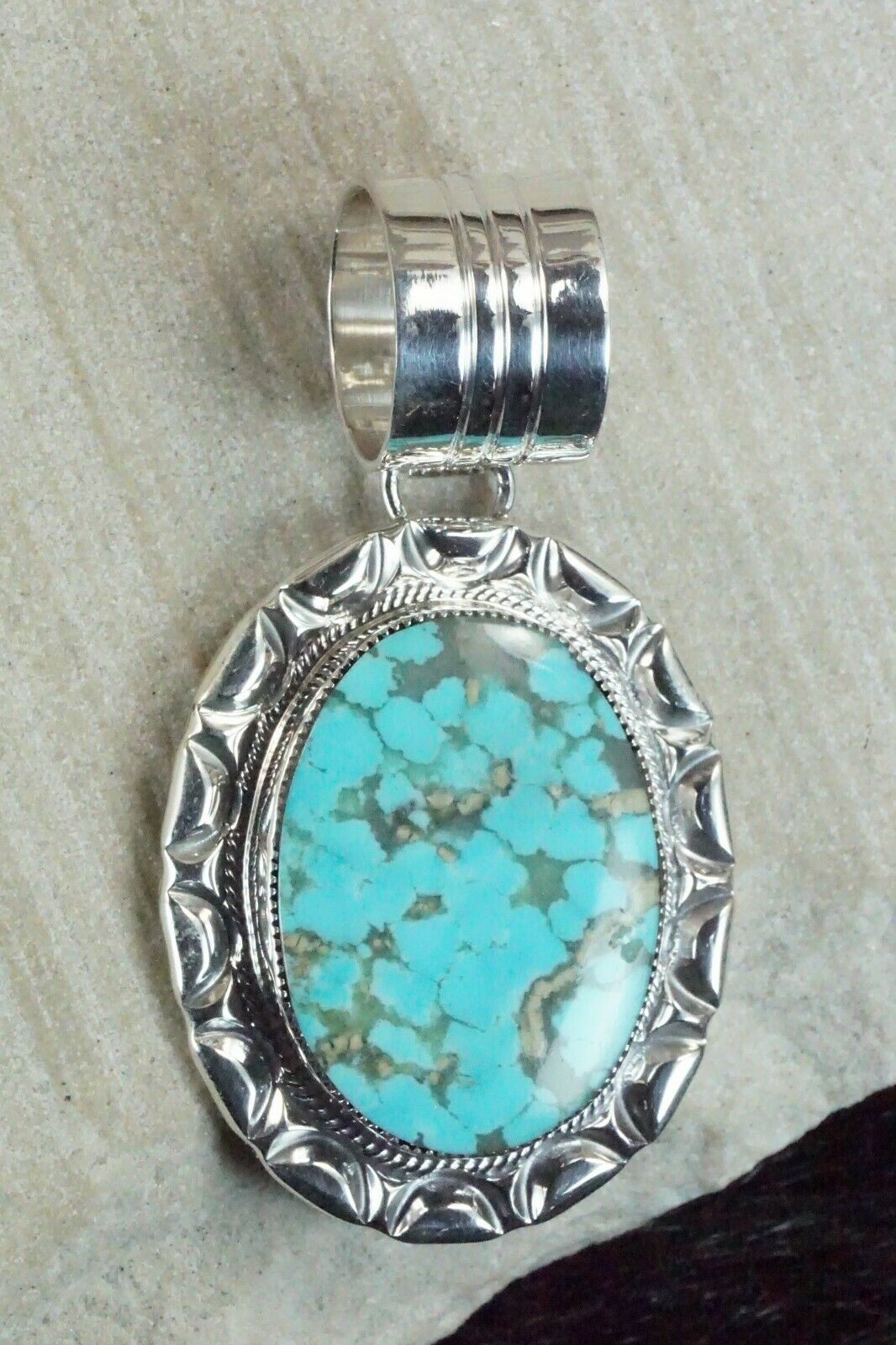 Turquoise & Sterling Silver Pendant - Gregg Yazzie