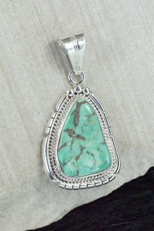 Turquoise & Sterling Silver Pendant - Samuel Yellowhair