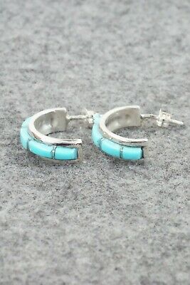 Turquoise & Sterling Silver Earrings - Lanore Panteah