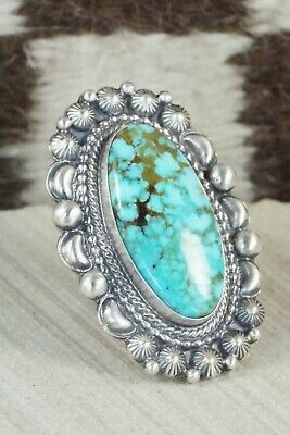 Turquoise & Sterling Silver Ring - Tom Lewis - Size 7.75
