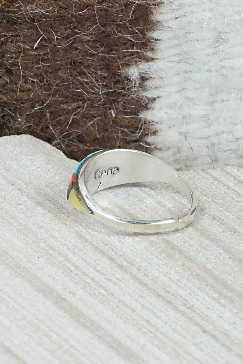 Multi Stone & Sterling Silver Ring - Cena Hernandez - Size 7.5