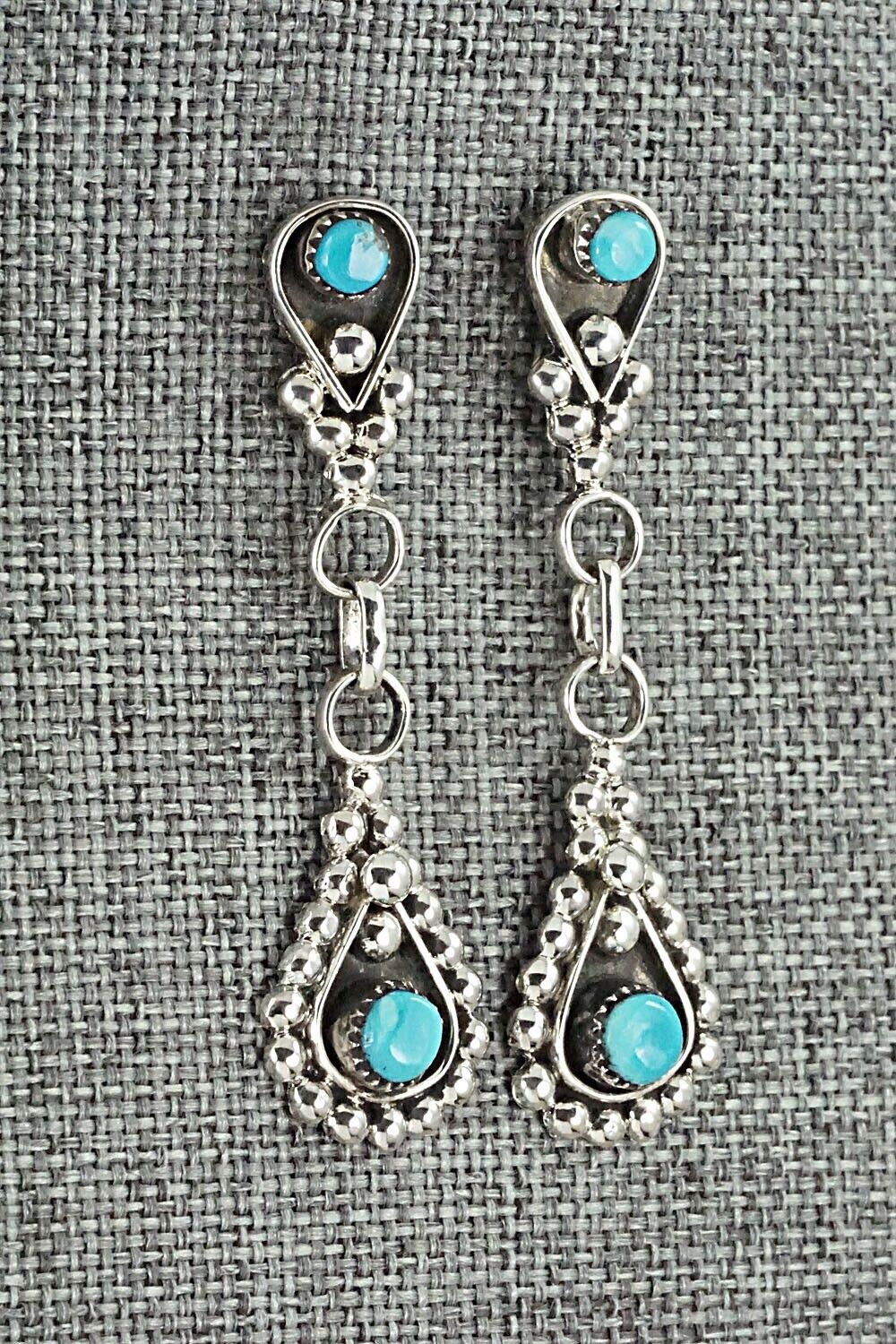 Turquoise & Sterling Silver Earrings - Verdie Booqua