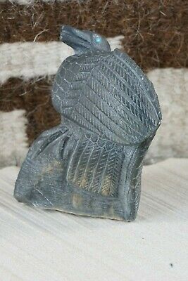 Crow Zuni Fetish Carving - Derrick Kaamasee - High Lonesome Trading