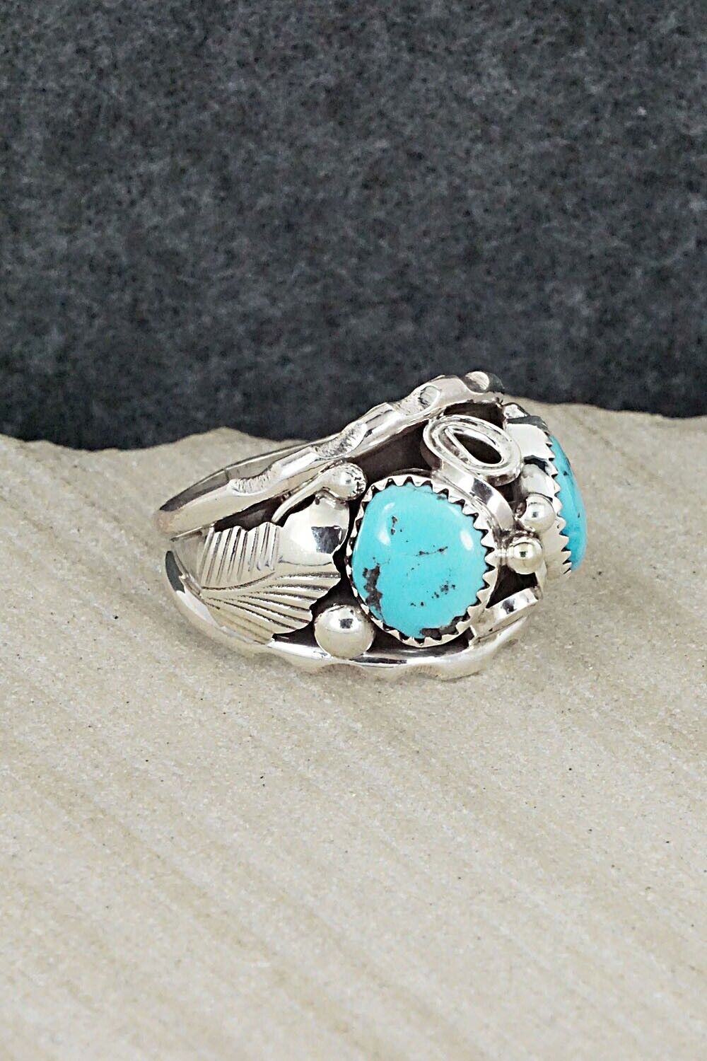 Turquoise & Sterling Silver Ring - Max Calladitto - Size 11.75