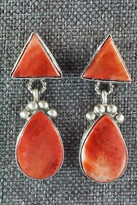 Spiny Oyster and Sterling Silver Earrings - Selina Warner