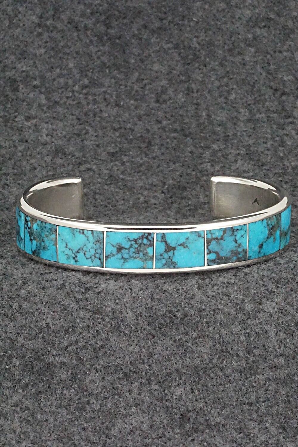 Turquoise & Sterling Silver Inlay Bracelet - Larry Loretto