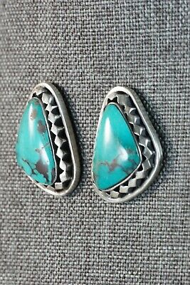Navajo Turquoise & Sterling Silver Earrings - Sharon McCarthy - High Lonesome Trading