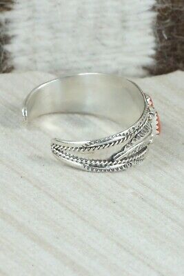 Coral and Sterling Silver Bracelet - Harrison & Betty Begaye