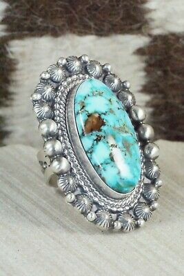 Turquoise & Sterling Silver Ring - Tom Lewis - Size 8