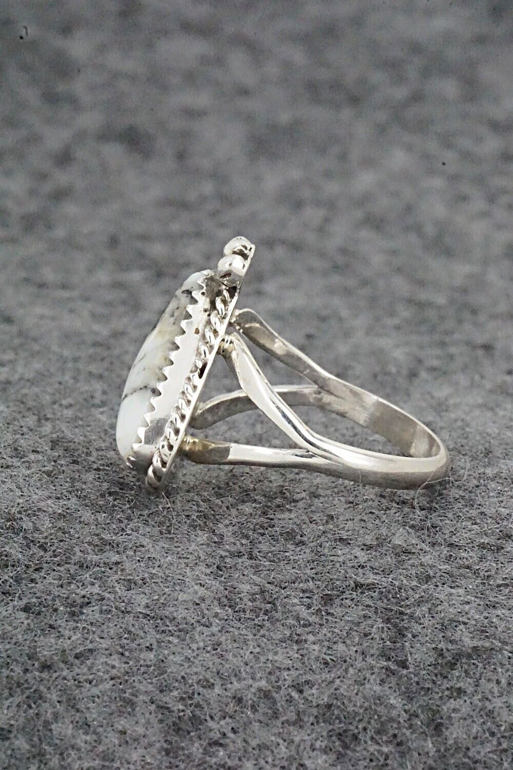 White Buffalo & Sterling Silver Ring - Judy Largo - Size 7.5