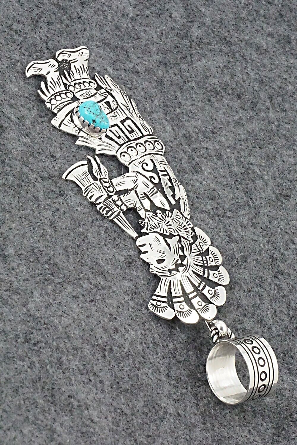 Turquoise & Sterling Silver Pendant - Richard Singer