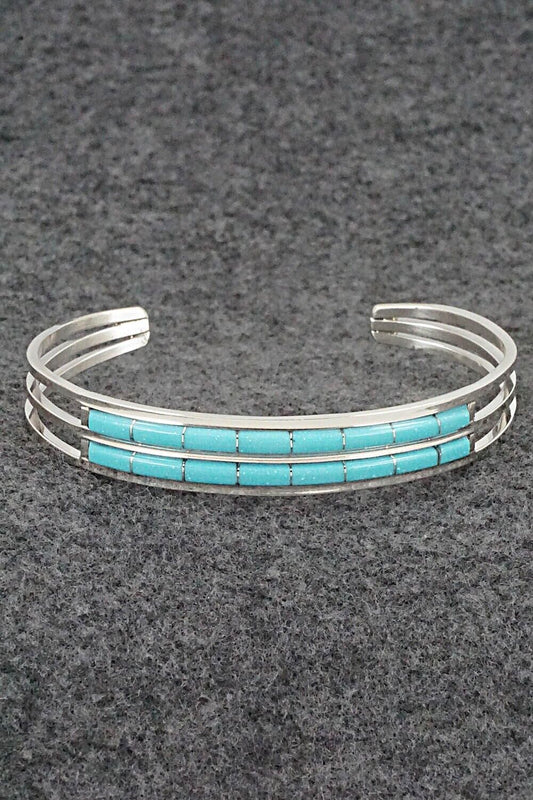 Turquoise & Sterling Silver Inlay Bracelet - Anson Wallace