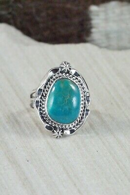 Turquoise & Sterling Silver Ring - Samuel Yellowhair - Size 7.75