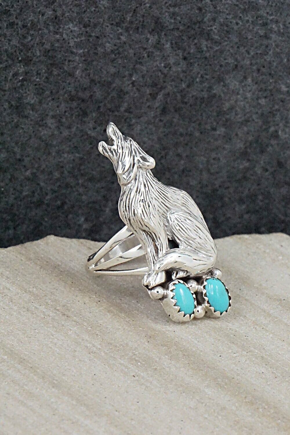 Turquoise & Sterling Silver Ring - Samuel Yellowhair - Size 6.5