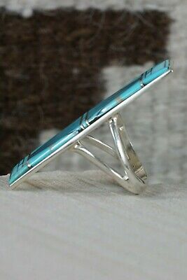 Navajo Turquoise & Sterling Silver Ring - Ervin Tsosie - Size 11.25 - High Lonesome Trading
